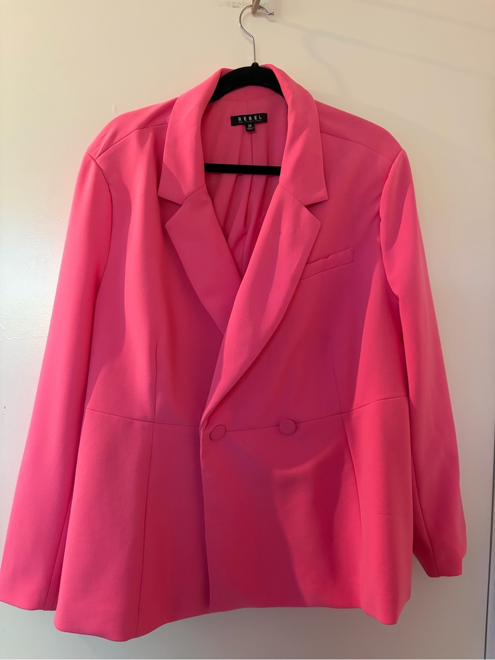 rebels Vibrant Pink Double-Breasted Blazer